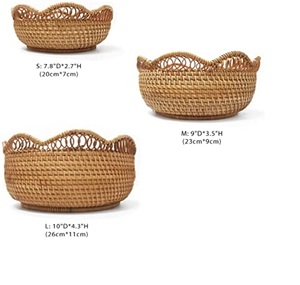 Frutero de ratán en diseño hecho a mano con color marrón perfecto para vajilla elegante y decoración de cocina - Product Image 4