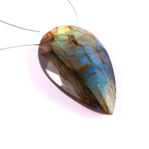 หินลาบราดอไรต์ธรรมชาติลูกแพร์ Briolette,อัญมณีทรงหลวมขนาด35X20มม. สำหรับทำเครื่องประดับ - Product Image 1