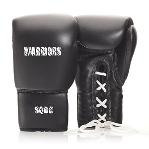 SAQIB&CO <b>Lace</b> up Black Vintage Leather Boxing <b>Gloves</b> & Laced Training <b>Gloves</b> 8oz-16oz Sizes Customizable for Professional Boxers - Product Image 1