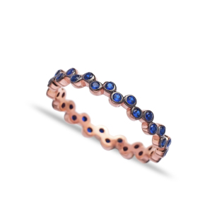 Anillo de Plata de Ley 925 con cuentas y piedra de zafiro, sortija con cuentas, diseño turco, hecho a mano, venta al por mayor - Product Image 1