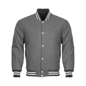 De satén blanco Varsity Bomber de béisbol chaqueta de invierno - Product Image 1