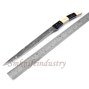 New Custom Hand Forged Damascus Fillet Fishing knife With leather Sheath cover (smk1633) - Product Image 5