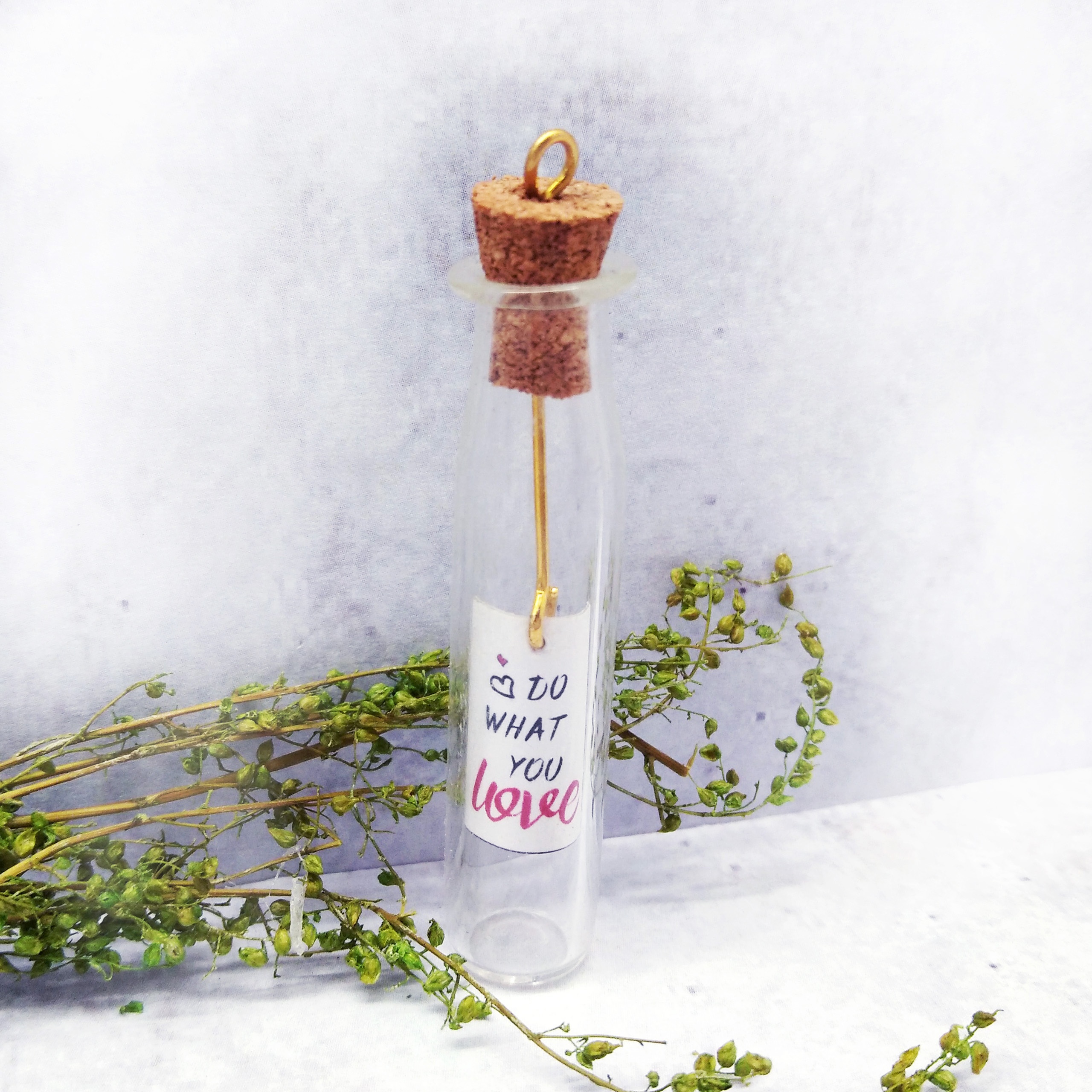 Тренд 2022 года, мини-стеклянная бутылка с украшением, аксессуары «сделай сам»