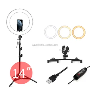 2023 professionale 14 pollici 36cm Selfie Ring Light con treppiede da 2.1M Live Stream trucco dimmerabile Led Camera Beauty Ringlight