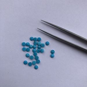 หินเทอร์ควอยส์แบบหลวม3มม. พลอยสีเทอร์ควอยซ์ทรงกลมเรียบปรับเทียบ - Product Image 3