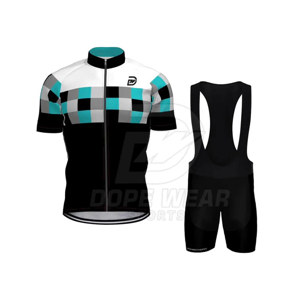 Cycling zipper cycling jersey bib suit Mountain bike Uniform Clothing quick drying Bicycle Clothes men's short Uniform