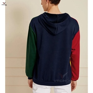 Sweat-shirt à capuche zippé de haute qualité pour hommes, sweat-shirt en coton éponge uni, logo brodé, pull anti-rétrécissement, grande taille, OEM - Product Image 2
