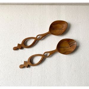 Cuillères à salade largement demandées Outils de cuisine de haute qualité Article fiable Serveur à salade Outils à salade de qualité supérieure Couverts en bois - Product Image 2