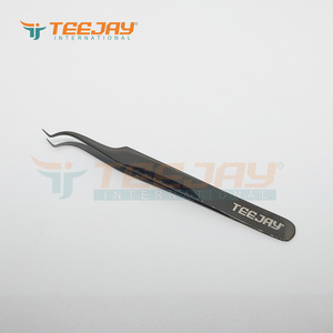แหนบต่อขนตาปลอม,เครื่องมือแต่งหน้าแหนบต่อขนตาปลอมโค้งสีดำไทเทเนียม - Product Image 3
