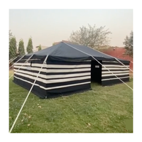 Tenda Kanvas Mewah Motif Garis Hitam & Putih BC, Tempat Berteduh Majlis Arab Timur Tengah untuk Hiburan Luar Ruangan di Gurun