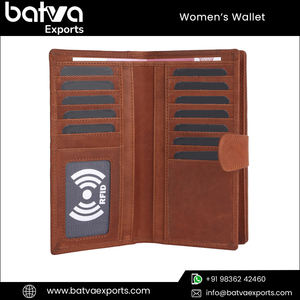 Best Selling Women's Stylish Genuine Leather RFID Blocking <b>Long</b> <b>Wallet</b> Multiple Card Slots Zipper Closure Leading PU Material - Product Image 2