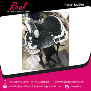 Fournisseur réputé des meilleures ventes de selle de course de chevaux en cuir indien occidental de style frais avec arbre en plastique provenant d'un véritable revendeur - Product Image 2