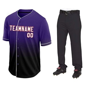 Maillots de baseball 2024 personnalisés imprimés par transfert thermique pour hommes, ensembles de vêtements de sport respirants OEM pour adultes et en cuir - Product Image 5