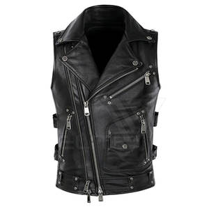 Gilet en cuir pour homme, décontracté, respirant, imperméable, coupe-vent, séchage rapide, col en V, vêtements d'extérieur, service OEM, couleur/taille personnalisée - Product Image 3