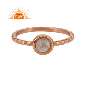 Labradorita Natural anillo de piedras preciosas chapado en oro rosa proveedor de joyas de diseño apilable, anillo de plata esterlina, fabricante de la joyería - Product Image 1