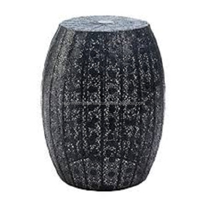 Elegante taburete de metal con forma de tambor elegante para el hogar, hotel, casa de campo, apartamento u oficina en casa, taburetes decorativos - Product Image 2