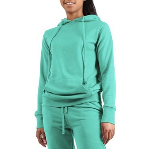 Sweat à capuche uni zippé pour femme, en polaire, manches longues, poche avant, doux, extensible, confortable, grandes tailles du S au XL - Product Image 1