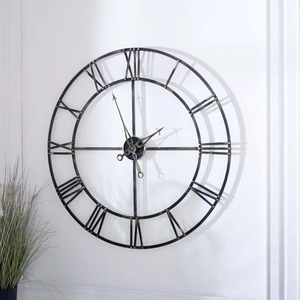 Reloj de Pared Metálico de Alta Calidad 2026 en Negro con Acabado Antiguo para Decoración de Paredes, Fabricante Mundial - Product Image 1