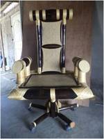 Chaise de bureau ergonomique pivotante en bambou et bois, moderne, populaire, de haute technologie, écologique, pour salon et extérieur
