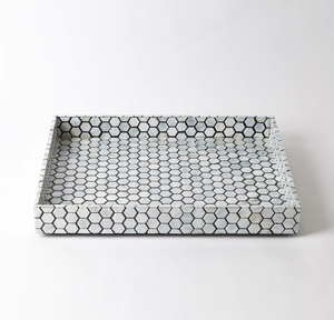 Bandeja para servir con incrustaciones de hueso de alta calidad, platos decorativos para desayuno, Bandejas para servir Chocolate de estilo marroquí personalizadas, Decoración de mesa - Product Image 6
