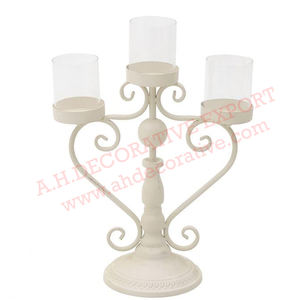 Candelabros hechos a mano de Metal antiguo de lujo con logotipo personalizable de forma cuadrada chapada en oro para decoraciones de eventos de boda - Product Image 3