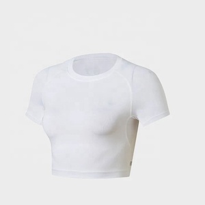 PIHA SPORTS Débardeur à manches courtes pour femme, t-shirt tendance, col rond, tissu extensible, respirant, séchage rapide, tailles 8-14 - Product Image 1