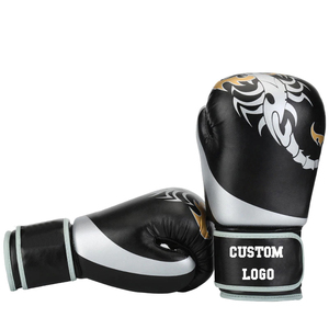 Guantes de Boxeo de Cuero para Entrenamiento y Combate, con Logotipo Personalizado, Cierre de Gancho y Bucle en la Correa de Muñeca, Más Vendidos - Product Image 1