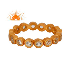 แหวนพลอยบุษราคัมสีขาวธรรมชาติเงินสเตอร์ลิงสำหรับผู้หญิงเป็นของขวัญสำหรับผู้หญิง - Product Image 1