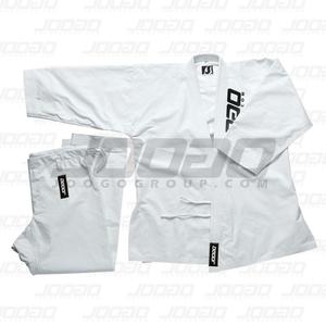 Uniforme de karaté léger Gi blanc noir avec ceinture pour adultes et enfants - Product Image 1
