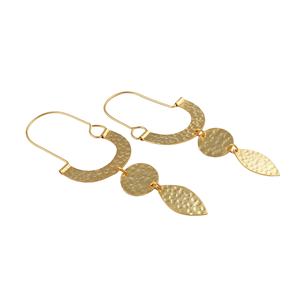 Aro geométrico colgante largo colgante Latón chapado en oro elegante boda fiesta Unisex acabado mate pendiente regalo joyería al por mayor - Product Image 2