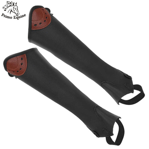 Demi-chaps en cuir véritable personnalisables élégants pour hommes et femmes de tailles variables équitation Kits équestres accessoires - Product Image 5