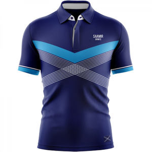 เสื้อโปโลสีน้ำเงินยาวสั้นขนาด XL ออกแบบได้เองผ้าถักกันรอยยับสำหรับตกแต่งพิมพ์โลโก้ - Product Image 1