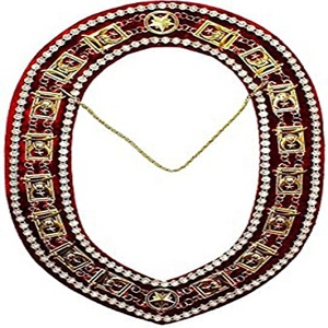 Chaîne style mongol, tout nouveau produit pas cher, collier en or, argent sur rouge, - Product Image 6