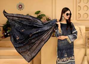 ชุดเดรสปาร์ตี้ฤดูร้อนหรูหราของผู้หญิง, ชุดเดรสชาลวาร์ Kameez ทำจากสนามหญ้าสำหรับสวมใส่ในฤดูร้อนสำหรับสุภาพสตรีผู้ใหญ่ - Product Image 4