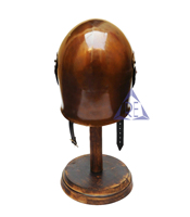 Support de casque médiéval viking personnalisé en fer marron, finition antique antirouille, pour costumes de spectacle grecs, style démoniaque ancien