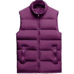 Chaleco de invierno con cremallera para hombre, chaleco sin mangas con logotipo personalizado, cuello mandarín, transpirable, cortavientos, de talla grande, chaleco acolchado con burbujas acolchadas - Product Image 6