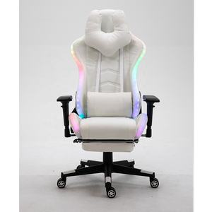 Chaise de jeu RGB LED, éclairage RGB, logo personnalisé, tissu OEM ODM, ergonomique, douce, équipement de jeu Esport LGB, entièrement blanche, chaise de jeu RGB - Product Image 1