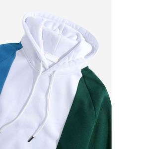 เสื้อมีฮู้ดสวมหัวไซส์ใหญ่สำหรับผู้ชายเสื้อผ้าสไตล์สตรีทผ้าขนแกะเย็บปะหลายสีทึบพิมพ์ลายจากโรงงาน - Product Image 1