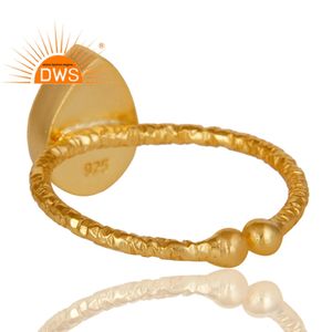 Bague épaisse indiens plaqué or à 925, bijoux ajustable, en pierre précieuse bleue, calcédoine, offre spéciale - Product Image 3