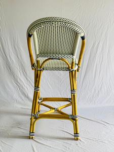 Durable Imperméable À L'eau En Plein Air Café Meubles En Rotin Blanc Bistro Chaise de Bar - Product Image 4