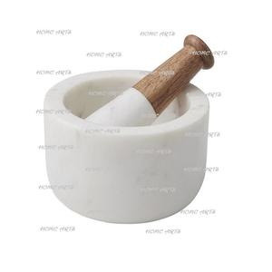 Marble <b>Mortar</b> And <b>Pestle</b> Customized Size Round Shape Garlic <b>Pestle</b> For Kitchen And Table Top Accessories - Product Image 2