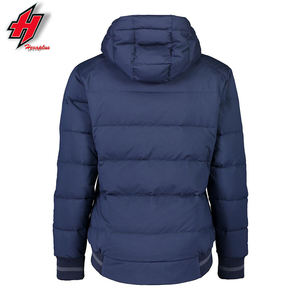 2023 Designer Men's Formal Winter Jacket Custom Logo Bubble Style Hooded Made of Cotton and Polyester <b>Canvas</b> Wholesale - Product Image 2
