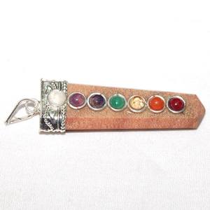 Venta mayorista Melocotón Aventurina Ágata Chakra Colgantes Tallados Flat Point Flate Colgantes - Product Image 1