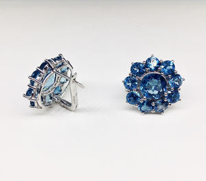 Haute Qualité En Argent Sterling 925 Bas fait sur commande QUANTITÉ MINIMALE DE COMMANDE Fournisseur Grossiste Femme Pas Cher Pierres Précieuses Topaze Bleue Cubique Boucles D'oreilles - Product Image 2