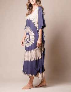 Hippy Designer <b>Women</b> Wear Round Circle Tie Dye <b>Kaftan</b> Cover up - Product Image 3