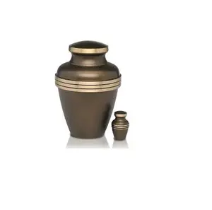 Urnas de cremación para adultos funerarias de cobre puro Diseño clásico y cenizas humanas Descuento a granel Cremación de metal de latón para gran oferta - Product Image 1
