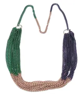Collar de cadena de metal con múltiples capas, joyería, disfraz, estilo indio Artificial, hecho a mano, NK-8383 de moda
