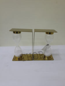 Nautical Bookends <b>Sand</b> Timer Golden Polished Steel Bookstand Book Holder Acrylic Library Office Desk Decor Collectible Bookends - Product Image 2