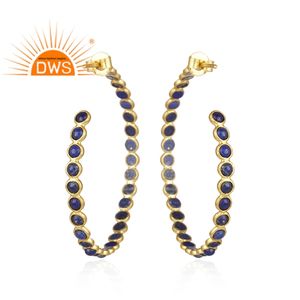 Pendientes de Plata de Ley 925 de Alta Calidad con Lapislázuli Natural para Mujer, Fabricante de Joyería - Product Image 3