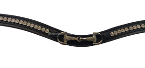 BANDAS PARA CEJAS DE CABALLO DE CUERO DE ALTA CALIDAD CON CRISTALES DE PEDRERÍA BLING CHAIN BRIDLE BROW BAND TODOS LOS TAMAÑOS - Product Image 2